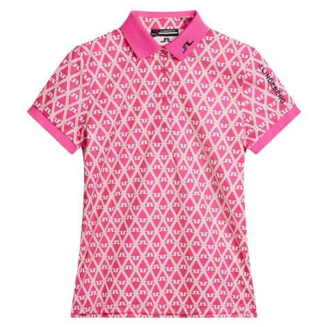 J.Lindeberg Tour Tech Print Womens Fuchsia Purple Polo košeľa