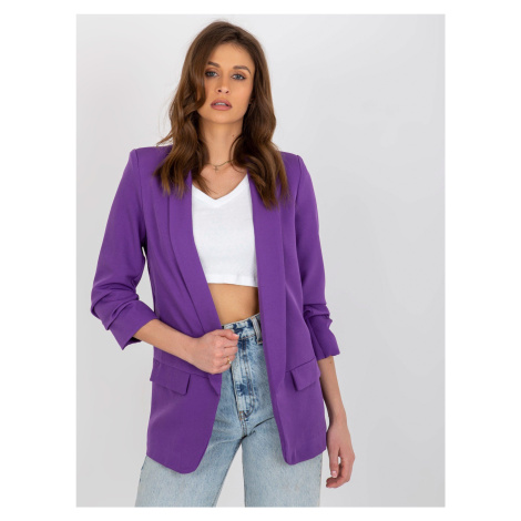 Dark purple ruffle jacket by Adely