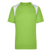 James & Nicholson Pánske bežecké tričko s krátkym rukávom JN397 - Limetkovo zelená / biela