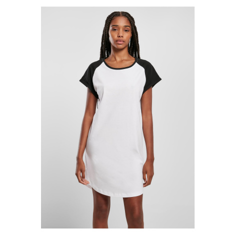 Women's Raglan Tee dress white/black Urban Classics