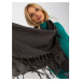 Lady's dark gray scarf with fringe