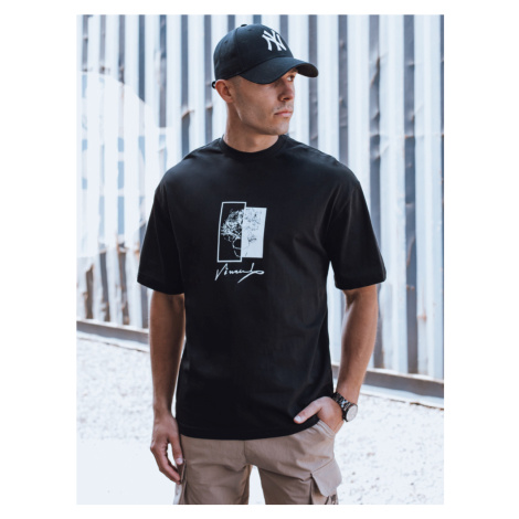 Pánske tričko s potlačou čiernej farby Dstreet RX5516