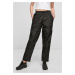 Women's Shiny Crinkle Nylon Zipper Pants Black