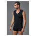Dagi Men's Black V-Neck Micro Modal Sleeveless Undershirt