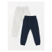 LC Waikiki Basic Baby Boy Jogger Tracksuit Bottom with Elastic Waist, Pack of 2