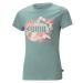 Puma ESS+ FLOWER POWER TEE G ADRIATIC Dievčenské tričko, zelená, veľkosť