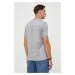 Bavlnené tričko BOSS šedá farba, s nášivkou, 50485158