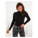 Women's fitted black turtleneck