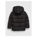Čierna chlapčenská zimná prešívaná bunda s kapucňou GAP