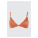 Trendyol Bright Bikini Top with Orange Textured Accessory Detail