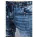 Modré džínsové jogger nohavice so zipsami UX4037