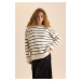 DEFACTO Oversize Fit Striped Crew Neck Sweater