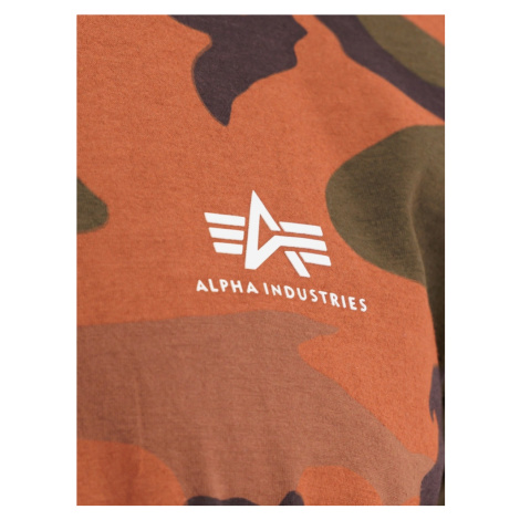 ALPHA INDUSTRIES Tričko  tmavozelená / oranžová / šedobiela