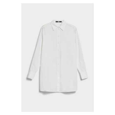 Košeľa Karl Lagerfeld Pleated Back Tunic Shirt Biela