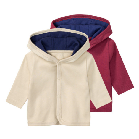 lupilu® Dievčenská/chlapčenská bunda pre bábätká BIO, 2 kusy (červená/hnedá)