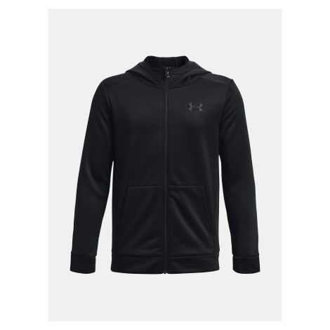 Čierna chlapčenská mikina Under Armour UA Armour Fleece FZ