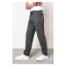 15740 Dewberry Zipper Pocket Embroidery Detailed Sweatpants-ANTHRACITE