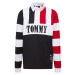 Tommy Jeans Tričko 'ARCHIVE RUGBY'  červená / čierna / biela