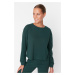 Trendyol Dark Green Ribbed Knitted Pajamas Set