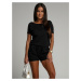 Black summer jumpsuit with Fasardi shorts
