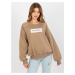 Women's hoodie without hood - beige