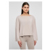 Women's short modal Bateau neckline with long sleeves in warm gray