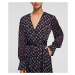 Šaty Karl Lagerfeld Karl Tetris Printed Wrap Dress Čierna