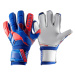 Detské brankárske futbalové rukavice F500 modro-červené