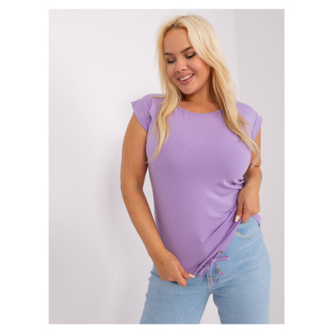 Purple women's blouse plus size with a slit