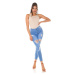 Sexy Highwaist Skinny Jeans "perfect blue" ripped denimblue 44