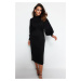 Trendyol Black Belted Half Turtleneck Knitwear Dress