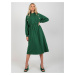 Dark green flared hoodie dress