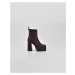 Topánky Na Platforme Karl Lagerfeld Strada Ankle Gore Boot Hnedá