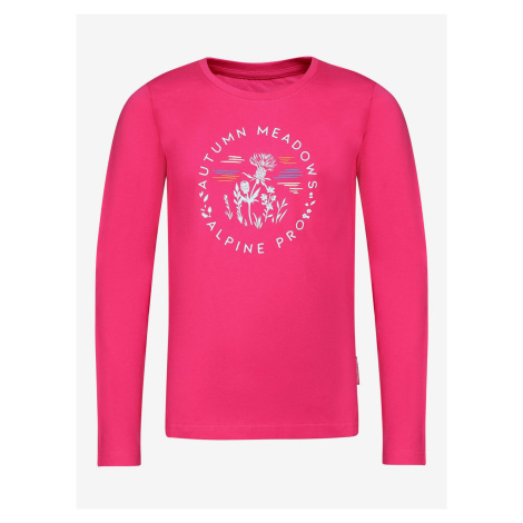 Ružové detské tričko s potlačou ALPINE PRE ECCO ALPINE PRO