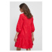 Bavlnené šaty Medicine červená farba, mini, áčkový strih