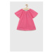 Detská bavlnená blúzka United Colors of Benetton ružová farba