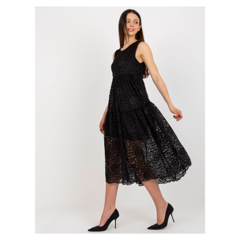 Black lace dress with ruffle OCH BELLA