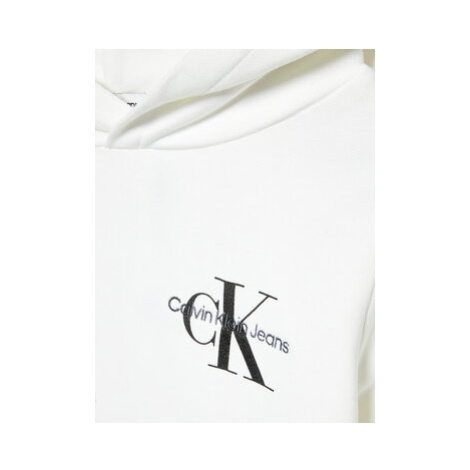 Calvin Klein Jeans Mikina Small Monogram IU0IU00266 Biela Regular Fit