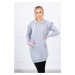 Dress with decorative ruffles and a hood in gray color