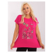 Fuchsia women's blouse plus size with application