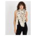 Women's scarf with print - ecru