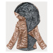 Svetlo hnedá dámska obojstranná bunda s kapucňou (B9793-46)