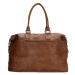 Hnedá ľahká kožená cestovná taška &quot;Imperial&quot; - veľ. M