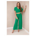 Jumpsuit with decorative belt at the waist dark green