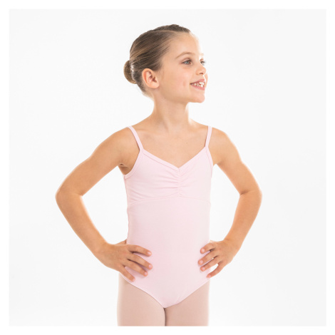 Dievčenský baletný trikot na ramienka ružový