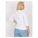 White cotton blouse of larger size with V-neck