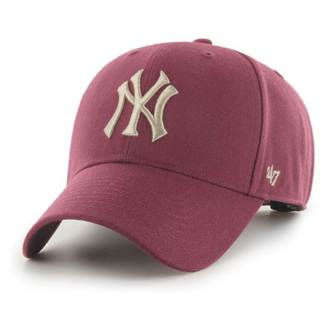 Čiapka 47brand MLB New York Yankees fialová farba, s nášivkou