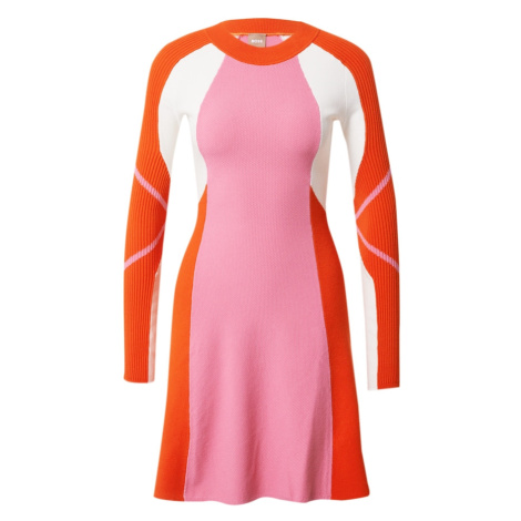 BOSS Pletené šaty 'Firoko'  oranžová / ružová / biela Hugo Boss