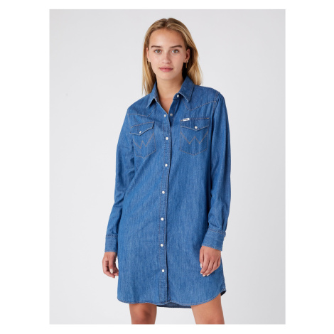 Blue Women's Denim Shirt Dress Wrangler - Women