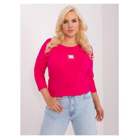 Fuchsia women's oversized blouse with cuffs